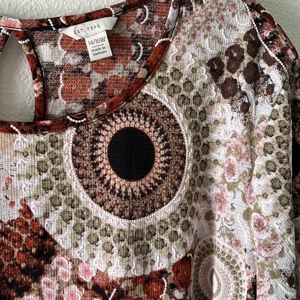 Perfect boho fall top size 14/16 like new #1 - Picture 2 of 7